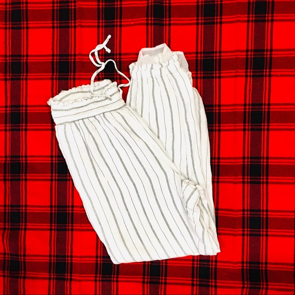 American Eagle AEO linen beach pants coastal stripes small -26 inseam - Picture 3 of 9